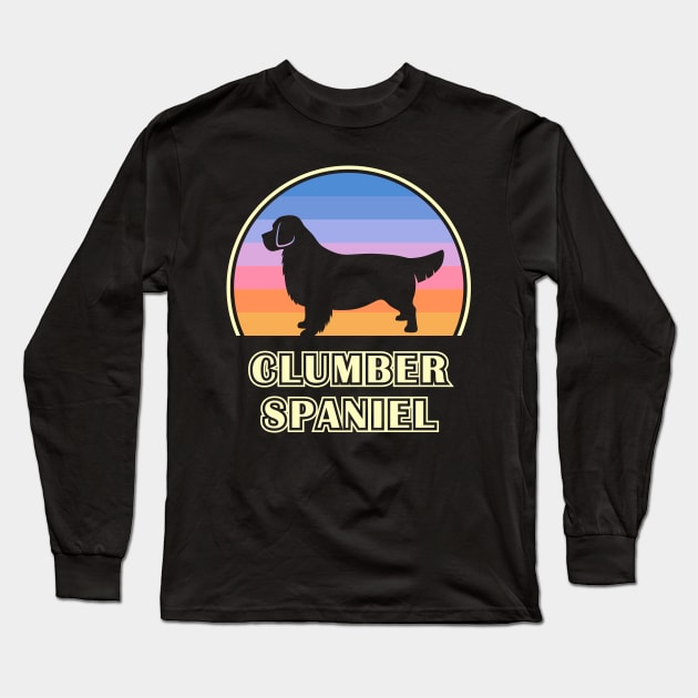 Clumber Spaniel Vintage Sunset Dog Long Sleeve T-Shirt by millersye
